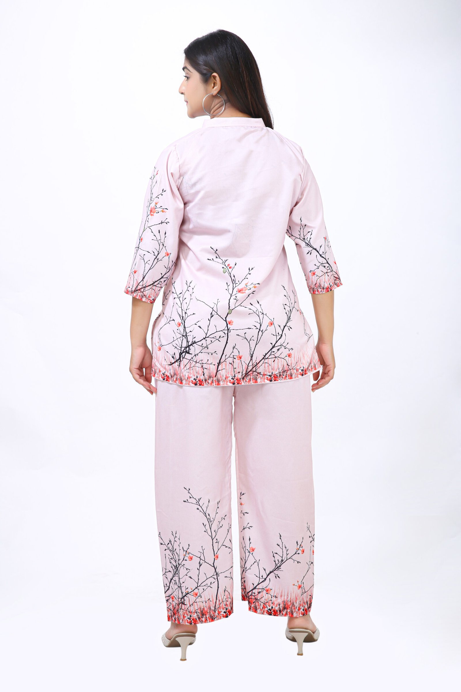 Blush Peacock Co-ord Set – Nature’s Grace in Rayon Cotton - Image 6